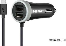 Automobilinis įkroviklis Pch Pro-01 Microusb + 2x Usb 2.4a