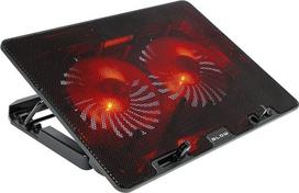 Aušinimo stovas nešiojamam kompiuteriui 12-17", 2 ventiliatoriai, Usb, Led, raudonas