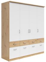 Spinta Brando 4, balta sp./artisan oak, 58 cm x 181 cm x 199 cm