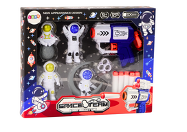 Žaislinis ginklas, su priedais Lean Toys Space Team, 13 cm Balta sp./Įvairių spalvų