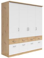 Spinta Brando 4, balta sp./artisan oak, 58 cm x 181 cm x 199 cm
