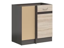 Apatinė virtuvinė spintelė Junona Line, sonoma ąžuolo sp./wenge, 45 cm x 78.5 cm x 82.5 cm