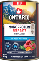Šlapias šunų maistas Ontario Monoprotein Adult, jautiena/morkos, 0.4 kg