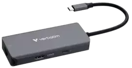 Verbatim DokStation USB-C Essentials Multiport Hub 6 Port RJ45