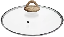 KETLER Vāks stikla Amber 28cm, ar koka imitācijas rokturiEnglish: 28cm Amber glass lid with a wood-look handle