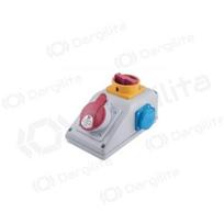 PawBol R-BOX B.165/1/LP-S plastikinis skydelis su kištukiniais lizdais (1x16A/250V, 1x250V)