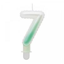 GoDan Torto papuošimas Number 7 (7cm), baltas/ žalias ombre
