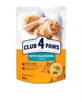 Club 4 Paws konservai katėms su skumbre padaže, 85 g