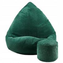 Sėdmaišis su pufu Mega Dot Velour L, 80x105 cm, žalias