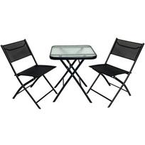 Sulankstomų lauko baldų komplektas Tasso 6060 L, 2+1, juodas