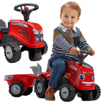 Paspiriamas traktorius FALK Baby Massey Ferguson su priekaba