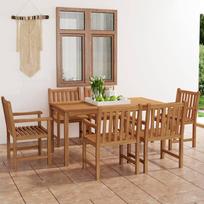 7 dalių sodo valgomojo baldų komplektas 160x80 cm tikmedžio masyvas