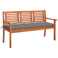 Trivietis sodo suoliukas su pagalvėle 150cm eukalipto masyvas