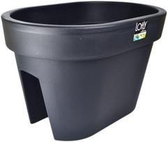 Balkoninis vazonas Lofly Railing, plastikinis, 40 cm x 26.5 cm, antracito sp.
