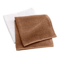 Baltos spalvos/terakotos spalvos iš frote audinio iš medvilnės rankšluosčiai 2 vnt. 50x50 cm Gourmet – douceur d'intérieur