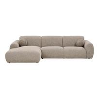 Pilkai smėlinės spalvos kampinė sofa (su kairiuoju kampu/su gultu) Clyde – House Nordic