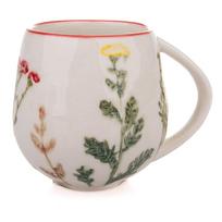 Baltos spalvos iš porceliano puodelis 240 ml Flower Garden – Dakls