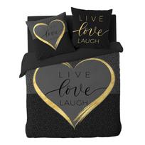 Juodos spalvos iš medvilnės dvigulė/itin ilga patalynė 3 dalių 240x220 cm Crazy Love – douceur d'intérieur