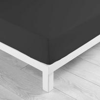 Juodos spalvos iš medvilnės paklodė su guma 90x190 cm Lina – douceur d'intérieur