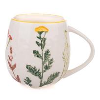 Baltos spalvos iš porceliano puodelis 500 ml Flower Garden – Dakls