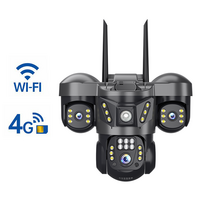 6MP HD Trigubo objektyvo lauko 4G su SIM / WIFI kamera ir saulės baterija