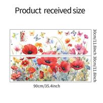 Dažytas žalias augalas Yu Mei Žmogaus gėlė Drugelis Miegamasis Svetainė Namų gražinimas Dekoratyvinis sienos lipdukas 30*90CM*2PCS/fun-c5