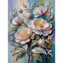 5D DIY Frameless Pearl Painting Bouquet Pattern Painting Kit, Suitable for Home Living Room Bedroom and Other Wall Decoration Art Paintings 30x40cm