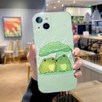 Cute Frog Phone Case For iPhone 16,15,14,13,12,11 Pro,Max,Plus,X,XS,XR,SE,Mini Transparent Silicone Soft iPhone14ProMax