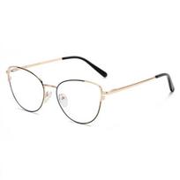Anti Blue Rays Spring Leg Cat Eye Minus Lens Prescription Spectacles Frame Women Metal Short-sight Eyewear 0 -0.5 -0.75 To -6.0 0