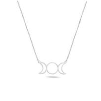 Triple Moon Goddess Sun Pentagram Stainless Steel Hecate Necklaces Witch Luna Necklace Jewelry Esotericos Y Brujeria sidabras