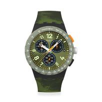 NAUJAS CHRONO PLASTIKINIS VIDURIO DIENOS KAMUFLIAŽINIS Laikrodis SUSB423 Unisex Suaugęs Žalias [Swatch] žalia