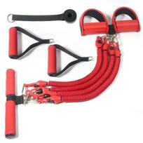 Home Fitness Pull Pedal Exerciser with Resistance Band for Weight Loss Yoga Shaping Thin Belly Workout raudona