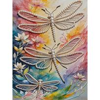 Handmade DIY Pearl Painting Dragonfly Theme Bedroom Living Room Frameless Diy Handmade Sticky Diamond Creative Canvas Painting 30x40cm
