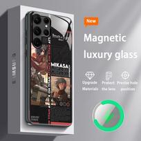 Attack on Titan Mikasa Phone Case For Samsung S26 S25 S24 S23 S22 S21 S20 Plus Ultra Glass Magnetic Case Galaxy S20 FE