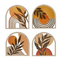 4 vnt. medinės apvalios boho sienos meno kūriniai, bohemiški tuščiaviduriai apskritimai, sienų dekoras, neutralus minimalistinis sodybos stiliaus sieninis kabinamas ženklas miegamajam, svetainei, terasai B brown