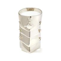 Vivienne Westwood Amour žiedas Keturių sluoksnių metalinė šarvuotė Saturno logotipas Reguliuojamas žiedas 925 sidabro Unisex žiedas 6403000301P019P019 Box,M