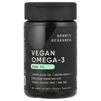 iHerb Sports Research Vegan Omega-3 Veggie Softgels, 60 Count 60 pcs - 1 ea