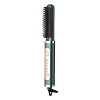 Kinsei Beauty elektrinis šildomas šepetys tiesinimo šukos plaukų tiesinimo šepetys keraminis suktukas karštos šukos vyrams barzdos plaukų tiesinimo priemonė EU Plug žalia