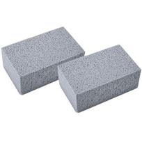 Pierre nettoyante pour barbecue, brosse WC, raclette WC, pierre anti-peluches 7,5 x 7,5 x 15 cm, gris, 2 pièces