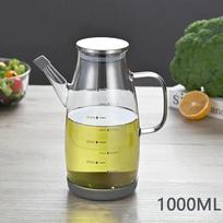 600/800/1000 ml Aliejaus dozatorius su lašėjimo nepraleidžiančiu snapeliu Virtuvės stiklinis aliejinis indas Didelės talpos nepralaidus aliejaus dozatorius 1000ML white