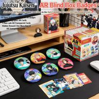 Jujutsu Kaisen AR Blind Box Badge with Secret Rare Gojo Satoru, Collectible Anime Character Merch, 75mm One random pack *1ea