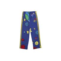 Adidas Originals Space Print nėriniuoti tiesūs laisvi megzti sportiniai kelnės Vyriški apatiniai Mėlyni HN9053 S