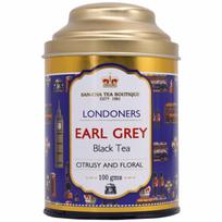 Sancha Londoners Earl Grey arbata | 100 g beriamų lapelių | Aukščiausios kokybės Darjeeling su natūraliu bergamotu | Britiško stiliaus citrusinių vaisių mišinys