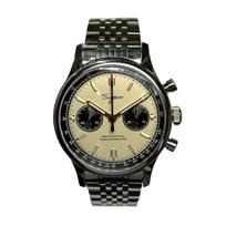 SUGESS Chronografas Mechaninis Analoginis Laikrodis Panda Pilotui Nerūdijančio Plieno Gulbės Kaklo Reguliatorius 40mm Laikrodis, Vyrams, Ciferblatas, Stilius, Apyrankė, Prabangus, auksas