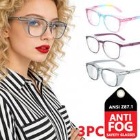 nurse glasses wide face antifog safety goggles protective glasses rainbow/purple/blue arms safety glasses z87 HM9