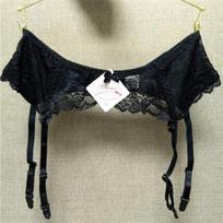 Seksualūs moteriški nėriniai petnešėlės su garteriais, permatomi apatiniai, reguliuojamas dvigubo sagų juosmens diržas kojinėms XL