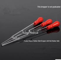 Stiklinės pipetės su raudonu guminiu antgaliu, 10cm, 15cm, 20cm; Galima rinktis be galvos Red Rubber Head