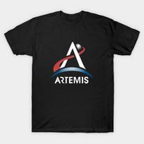 Vyriški juodi marškinėliai su spauda „Artemis Program“ logotipu, spausdinti ant medvilnės, be išpjovų, perkėlimo popierius XL juoda