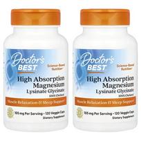 Doctor's Best High Absorption Magnesium 105mg Capsules (52.5mg per capsule), 120 Counts, 2-Pack 120 pcs - 2 ea