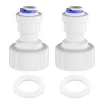 2 vnt. greito prijungimo vandens filtro adapteris, maistinio plastiko jungtys sistemoms, šaldytuvams, kavos aparatams 1